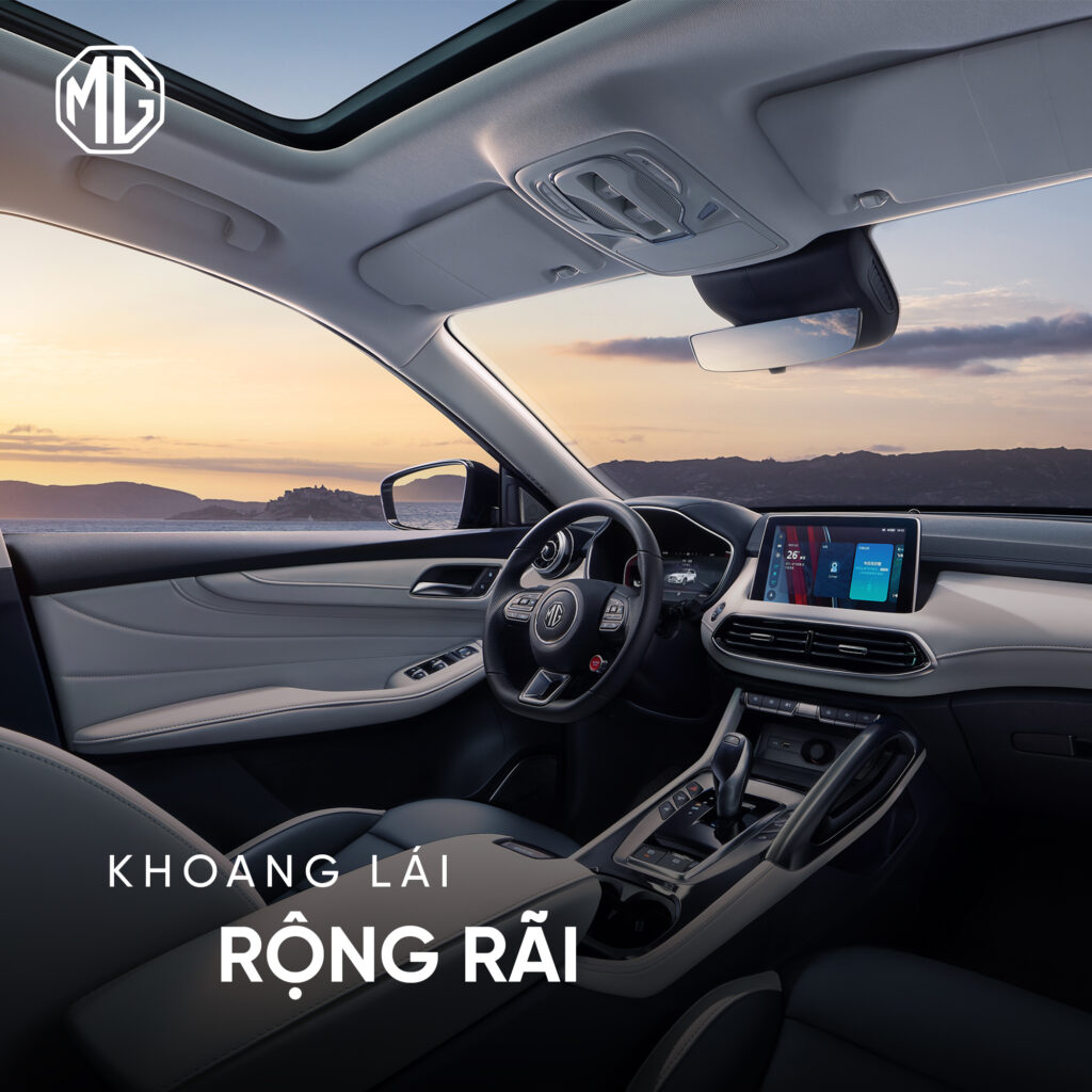 Khoang lái rộng rãi cùng trang thiết bị tiện nghi trên MG HS